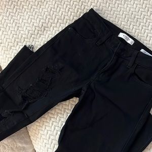 Black guess jeans distressed ankles